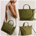 TED BAKER VOYENA SMALL TOTE BAG - DARK GREEN - H22 X W34 X D14CM