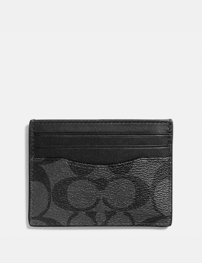 Coach Id Card Case - Charcoal / Black - One Size 10cm X 8cm X 1cm