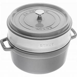 STAUB ROUND COCOTTE WITH STEAMER GRADE A - Graphite Grey - 26 CM