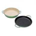 LE CREUSET SHALLOW CASSEROLE BRAISER WITH GRILL LID - ROMARIN ROSEMARY - 30CM
