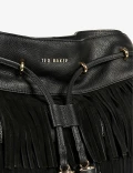 Ted Baker Braided Handle Fringe Bucket Hobo - Pinotta / Black - 254704 / One Size