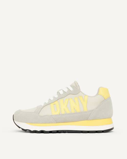 DKNY Exploaded Logo Retro Sneakers - Grey Gry - US 7/ EUR 37.5 / UK4.5