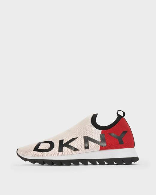DKNY Slip On Azer Sneakers - White / Red - US 7.5