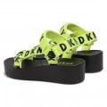 DKNY Multi Strap Sandal - Ayli Logo Neon Green - UK 3.5 / US 6