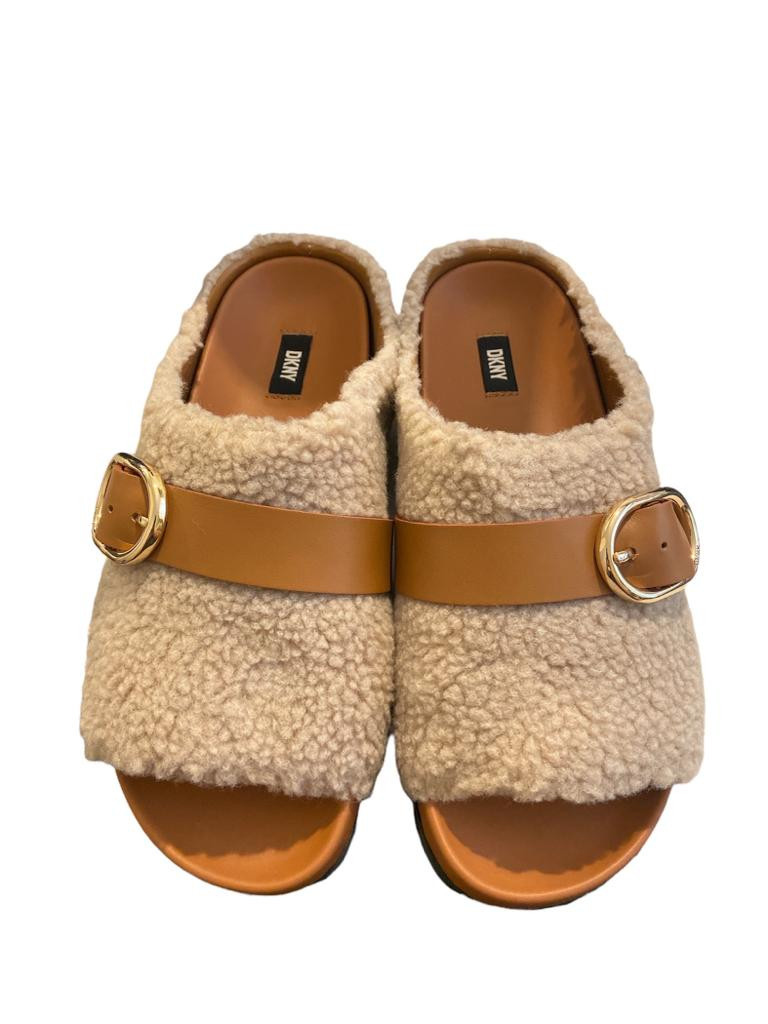 DKNY Slides - Sherpa Smooth Ivory - UK 6 / US 8.5