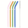 ZWILLING GLASS STRAW - BENT - MULTI - 4 PIECES WITH CLEANING BRUSH