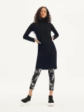 DKNY Dress - Mock Neck Bodycon Black / White - L