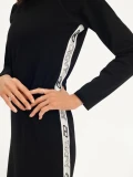 DKNY Dress - Mock Neck Bodycon Black / White - M