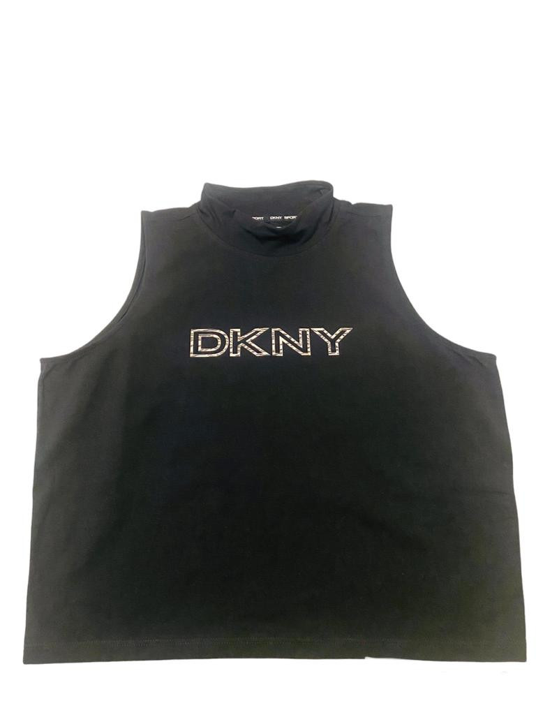 Dkny Shirts - Tiger Logo Mock Neck Cropped Black - M