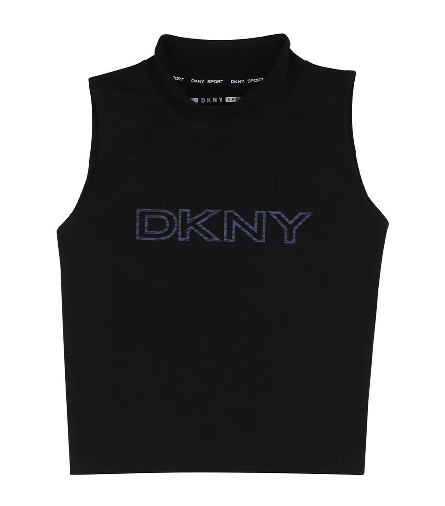 Dkny Shirts - Tiger Logo Mock Neck Cropped Blue - M