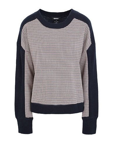 Dkny Shirts - Crewneck Mixed Media Sweater - L