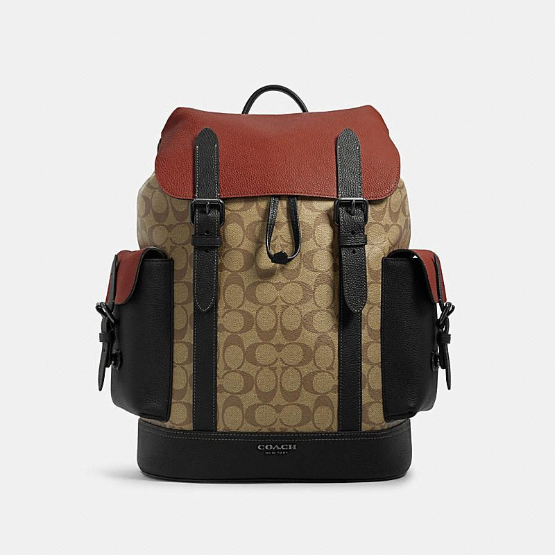 AzuraMart - Coach Backpack - QB/khaki/terracotta multi - Large