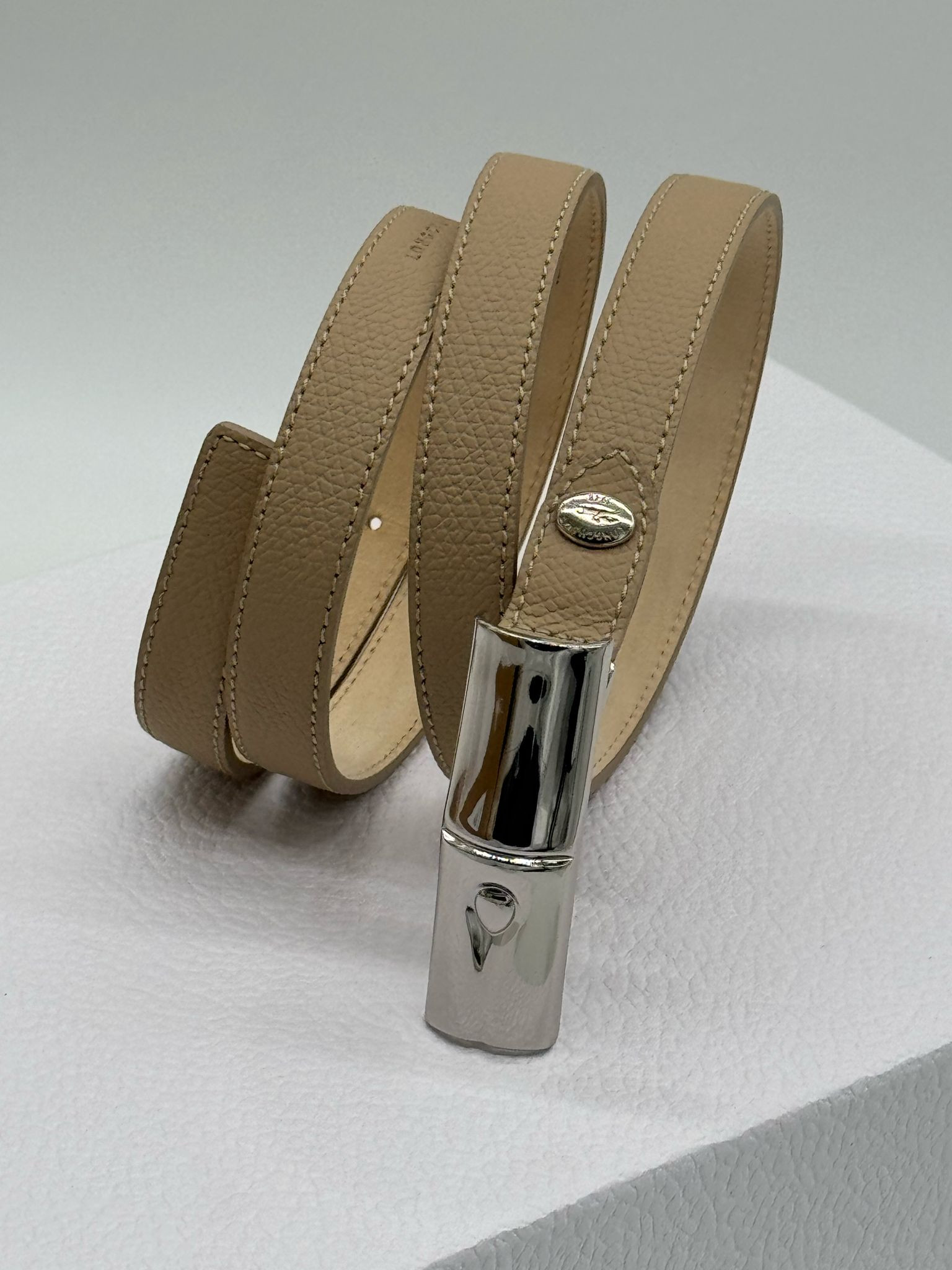 Longchamp Le Roseau Women's Belt - 40021HPN414 / Taupe - 115 x 2 cm