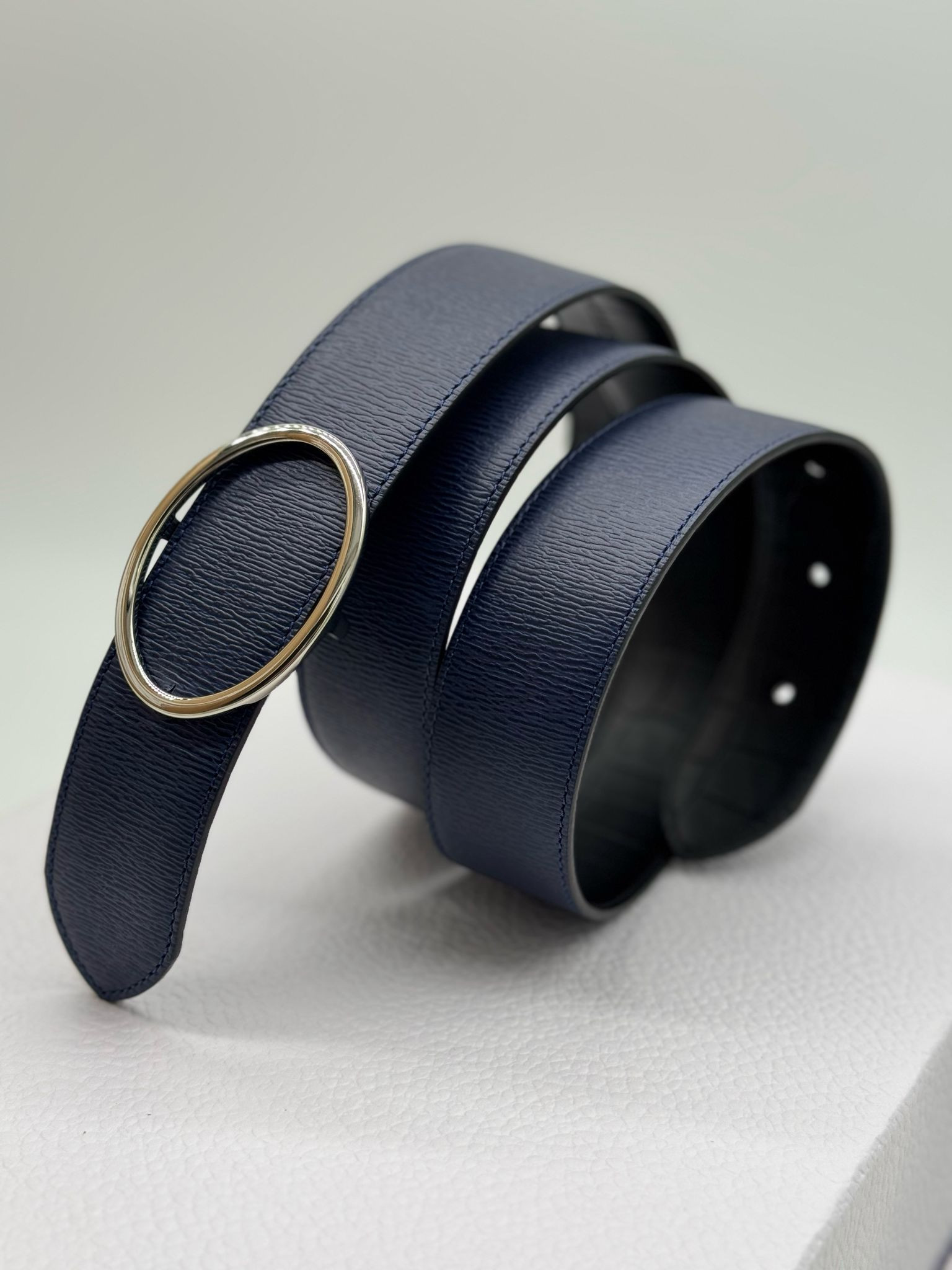 Longchamp Reversible Game On Women's Belt - L7652871B59 / Navy / Black - 112 x 3.5 cm