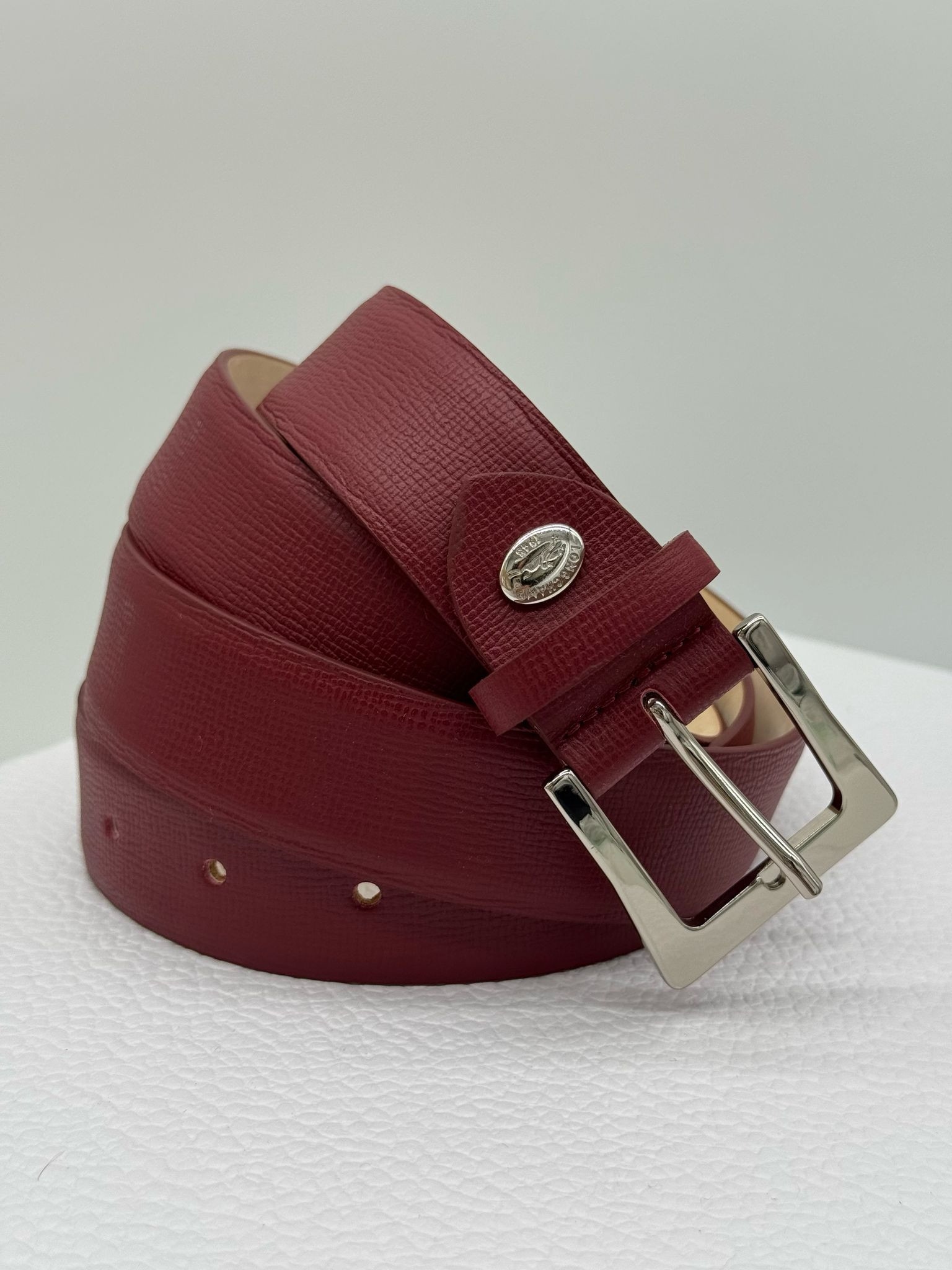 Longchamp Game On Women's Belt - L7641HLQ030 / Granet Red - 127 x 3 cm