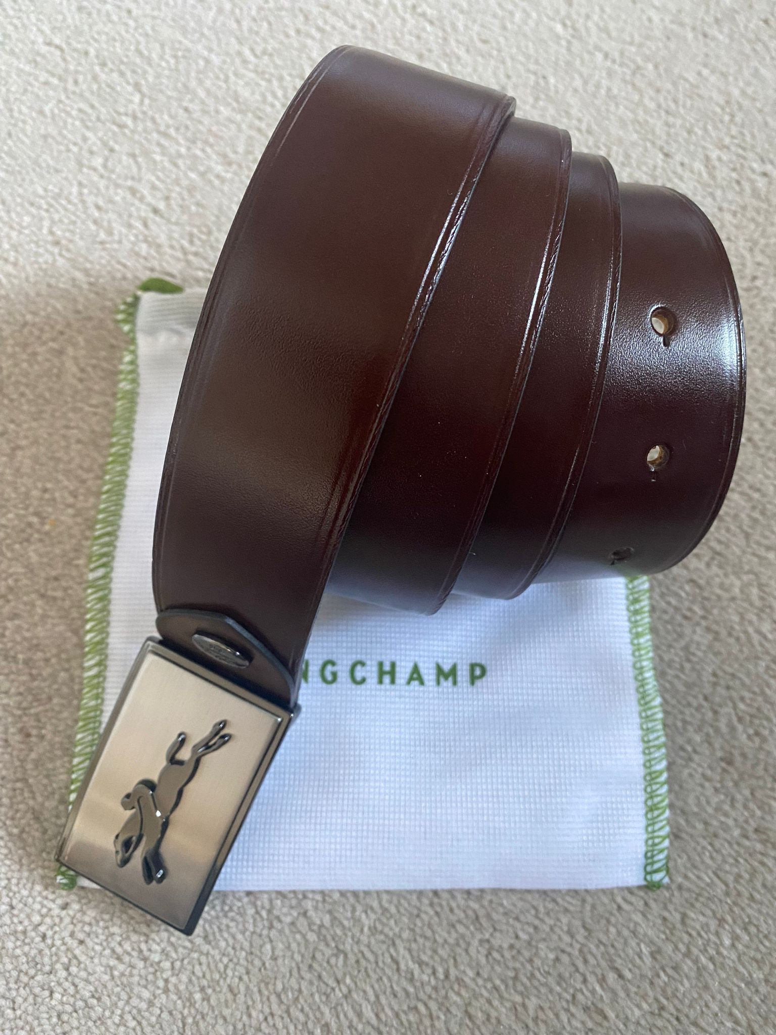 Longchamp Men Belt - Mocha - L8964041002 / 129 X 3.5 CM
