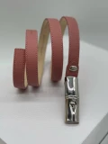 Longchamp Le Roseau Women's Belt - 40021HPNP13 / Antique Pink - 115 x 2 cm