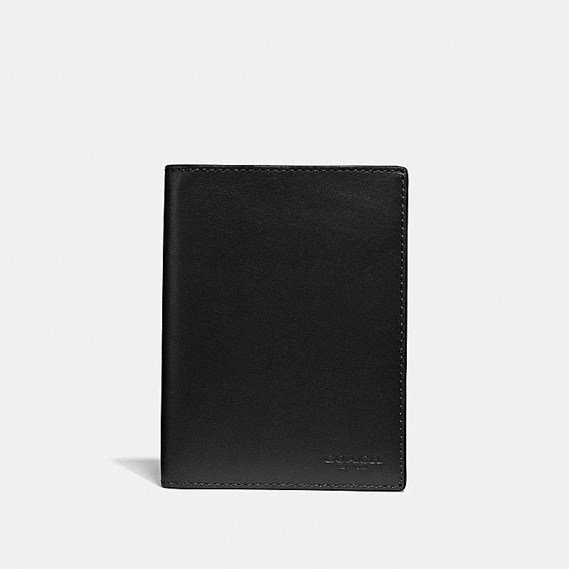 AzuraMart - Coach Passport Holder - Black - One Size 11cm X 14cm X 1cm