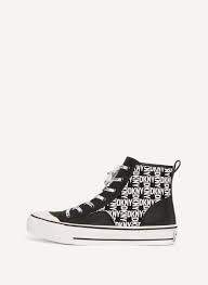 DKNY High Top Lace Up Sneaker - Black / White - US 6.5/ EUR 37/ UK 4