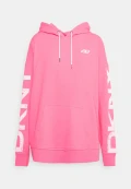 Dkny Pigment Dye Distressed Logo Hoodie Relaxed Fit - Pink / DP1T8461 - Size L