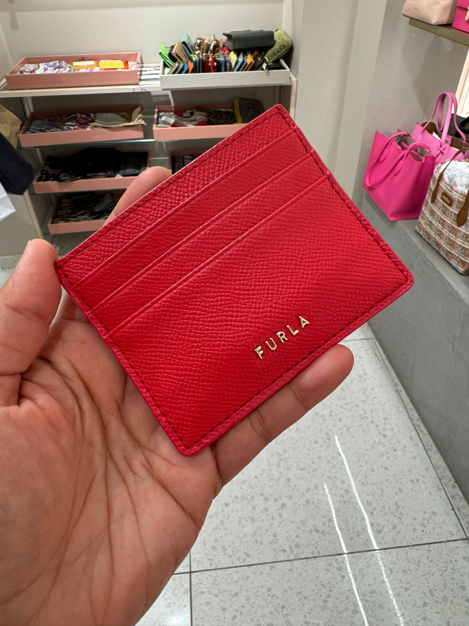 Furla Classic Credit Card Case - Flame Red - One Size