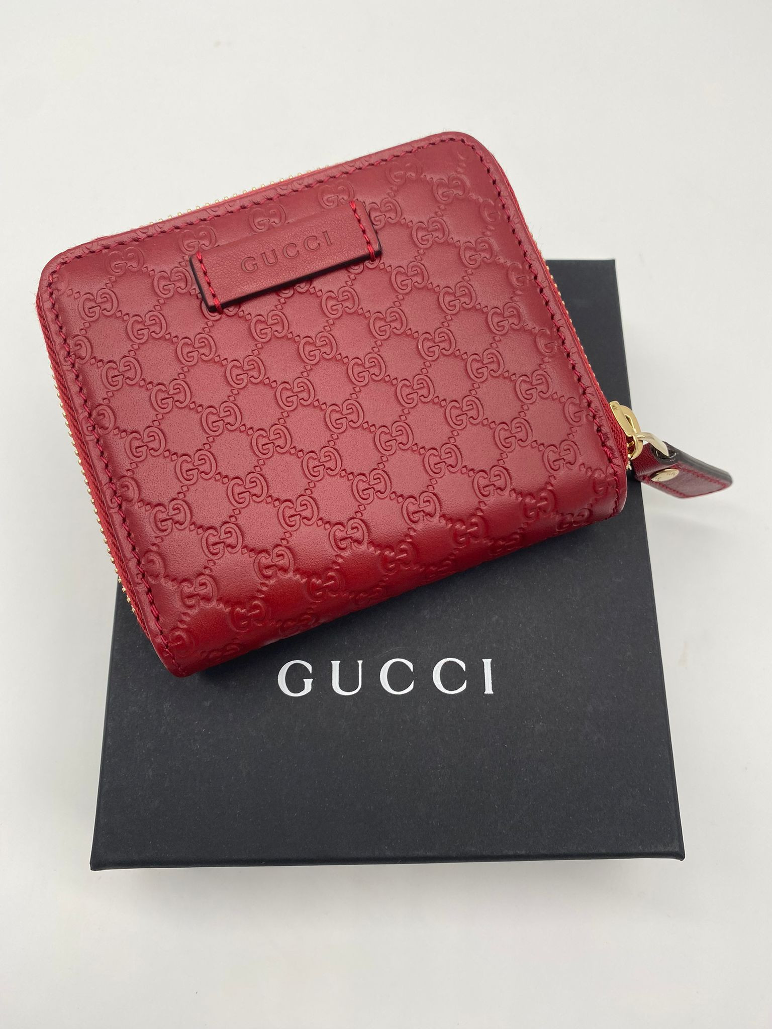 Gucci Wallet - Red Embossed - Small