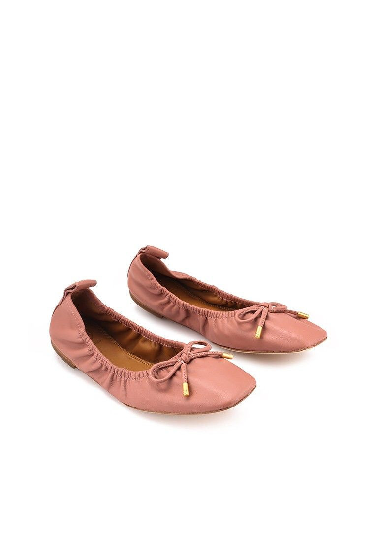 Tory Burch Square Toe Bow Ballet - Pink Magnolia - Us7/ Eur37.5