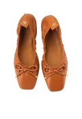 Tory Burch Square Toe Bow Ballet 88431 - Aged Camello - Us7.5 / Eur38