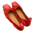 Tory Burch Square Toe Bow Ballet 88431 - Brilliant Red - Us 10.5