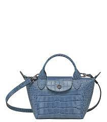 Longchamp Roseau Croco Crossbody - Slate - Mini L1500HVC212