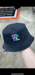 Karl Lagerfeld Reversible Bucket Hat - Black/Alaskan Blue - One Size