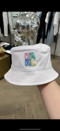 Karl Lagerfeld Reversible Bucket Hat - White/Lilac Sachet - One Size