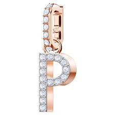 Swarovski Remix Alphabet P Charm - 5437625 Cry/Ros - 2x1 CM