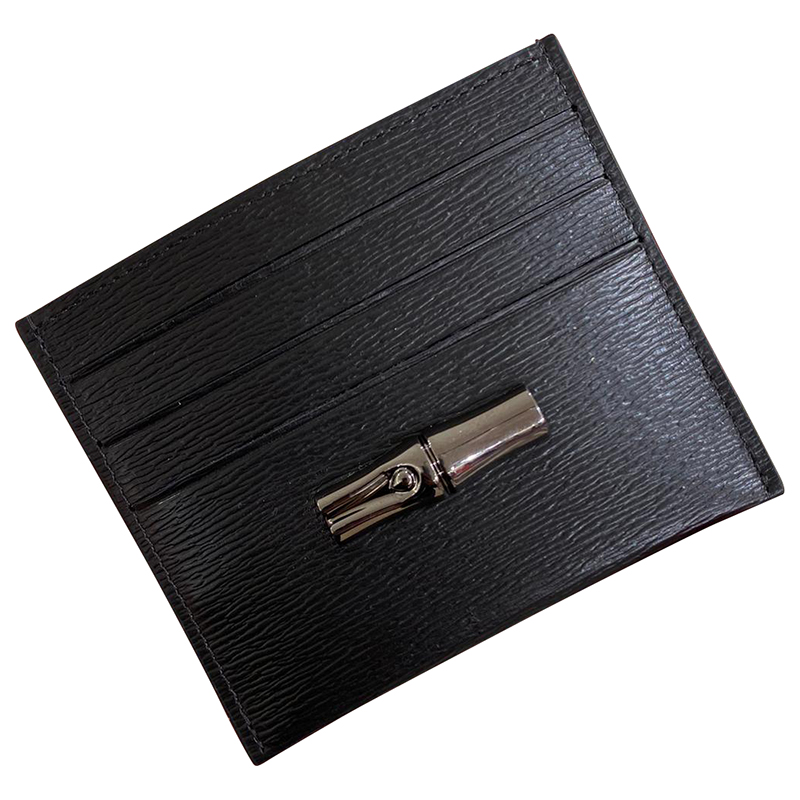 LONGCHAMP CARD HOLDER - ROSEAU BLACK - ONE SIZE