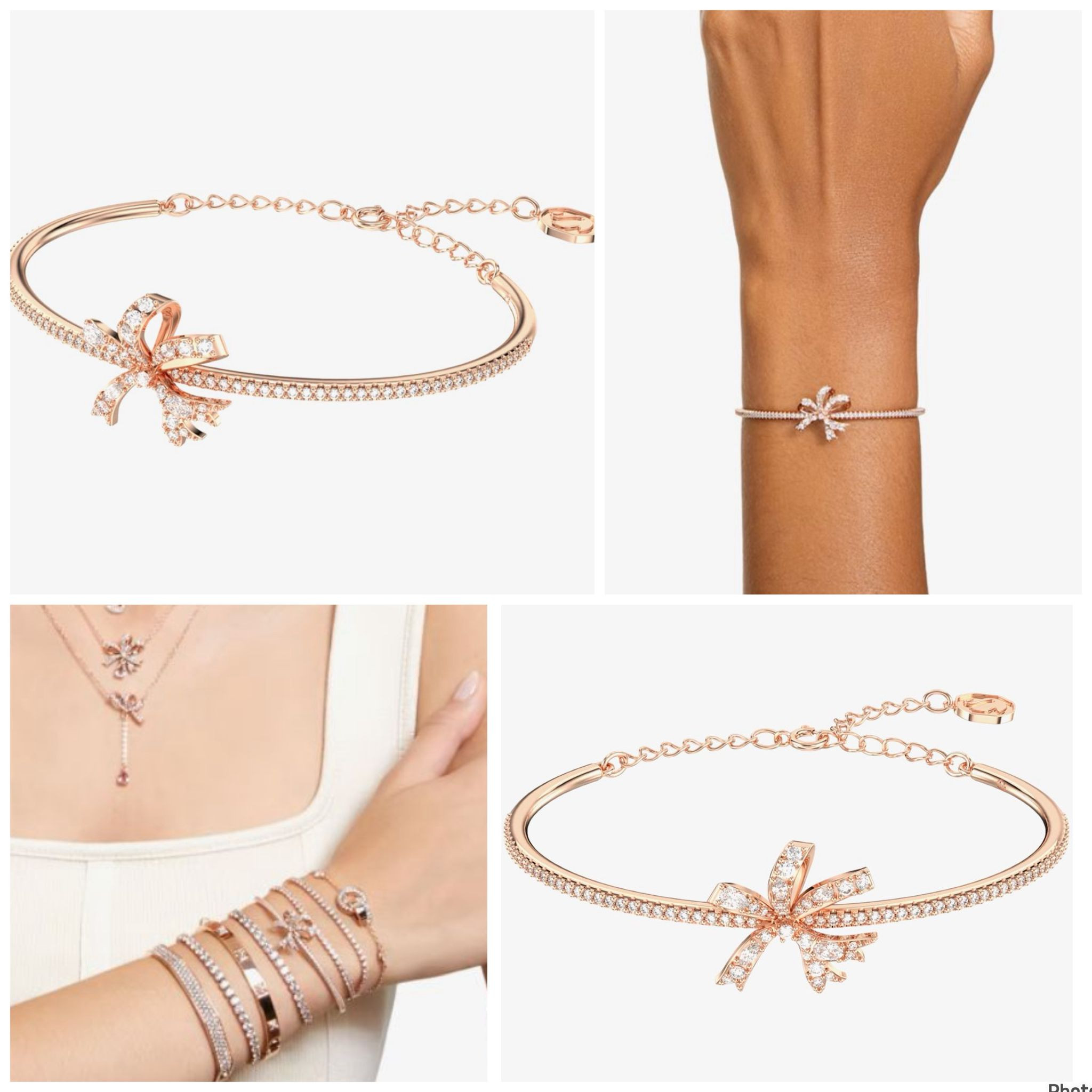 Swarovski Soft Bow Bracelet  - Whi/Ros - 5647565