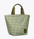 TORY BURCH PIPER TOTE - LECCIO/NEW IVORY GINGHAM - LARGE 81925