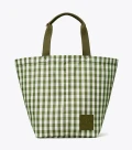 Tory Burch Piper Tote - Leccio/New Ivory Gingham - Large 81925