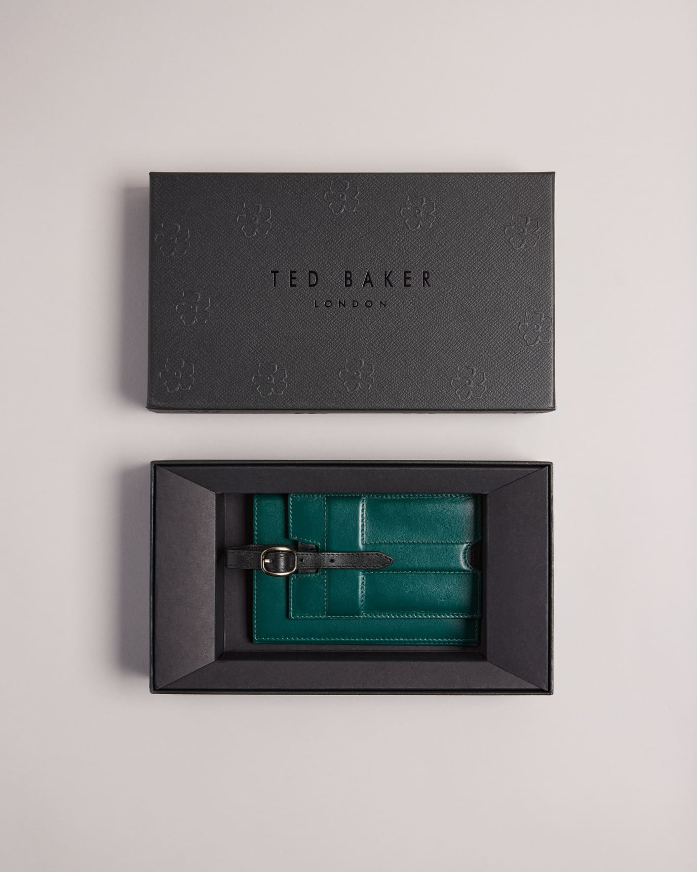 TED BAKER PASSPORT HOLDER & LUGGAGE TAG SET - ANSAM / DK-GREEN - ONE SIZE / 263612