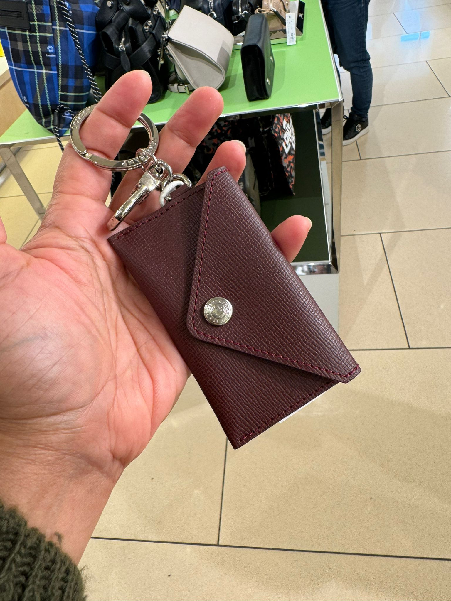 Longchamp Key Ring/ Card Holder - Grape - 36042HPHP52