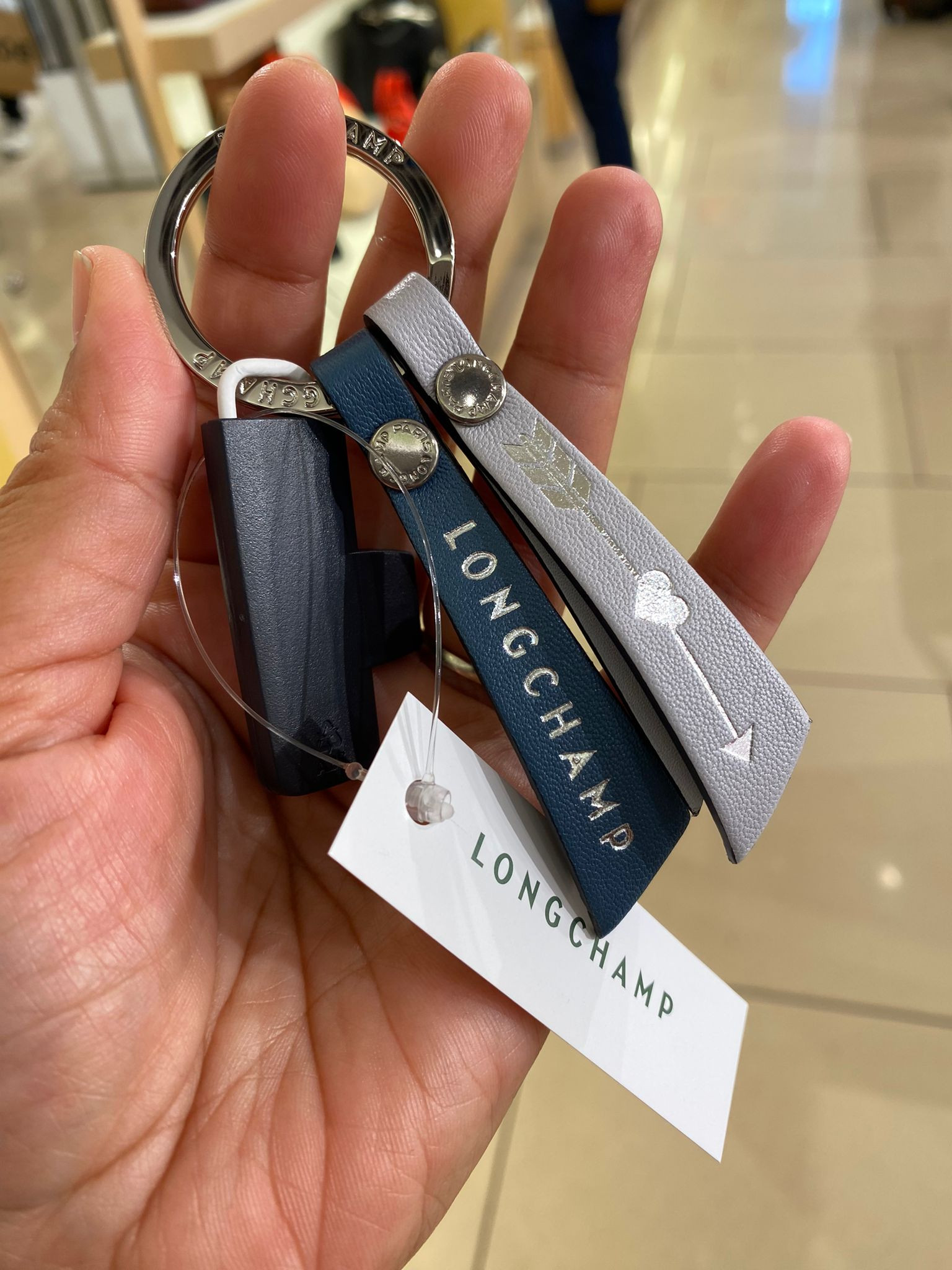 Longchamp Key Ring - L7227757G50 / Nordic Grey - One Size