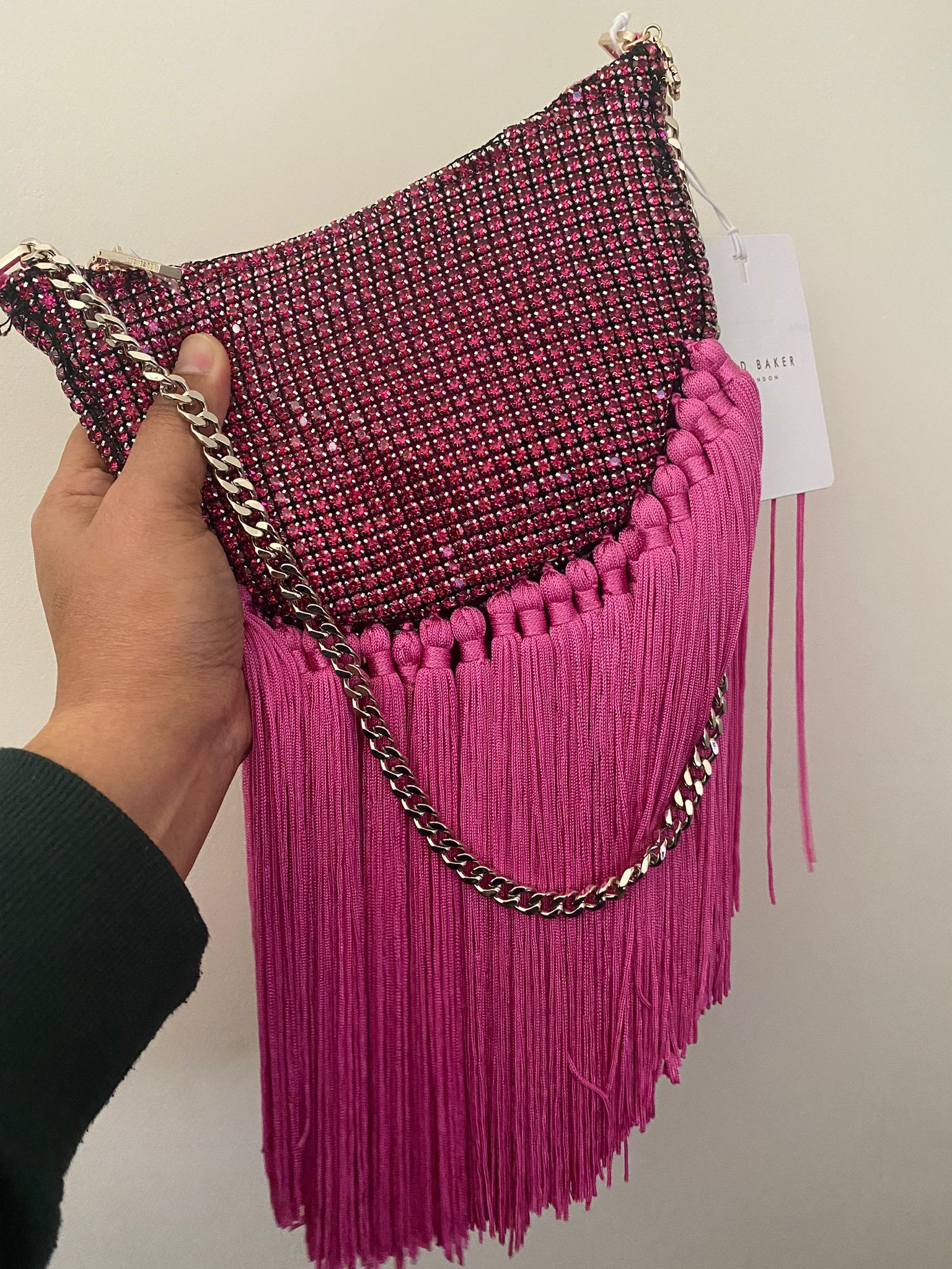 Ted Baker Diamante Detail Tassel Evening Bag - Tarla / Pink - One Size