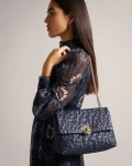 Ted Baker Magnolia Quilted Shoulder Bag - Ayshah / Blue - Medium 264801