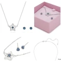 SWAROVSKI NECKLACE AND EARRING SET - CRY/RHS - 5646762