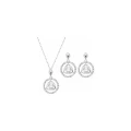 SWAROVSKI NECKLACE AND EARRING SET 5076889 - CRY/ROS - 36/1.5 CM
