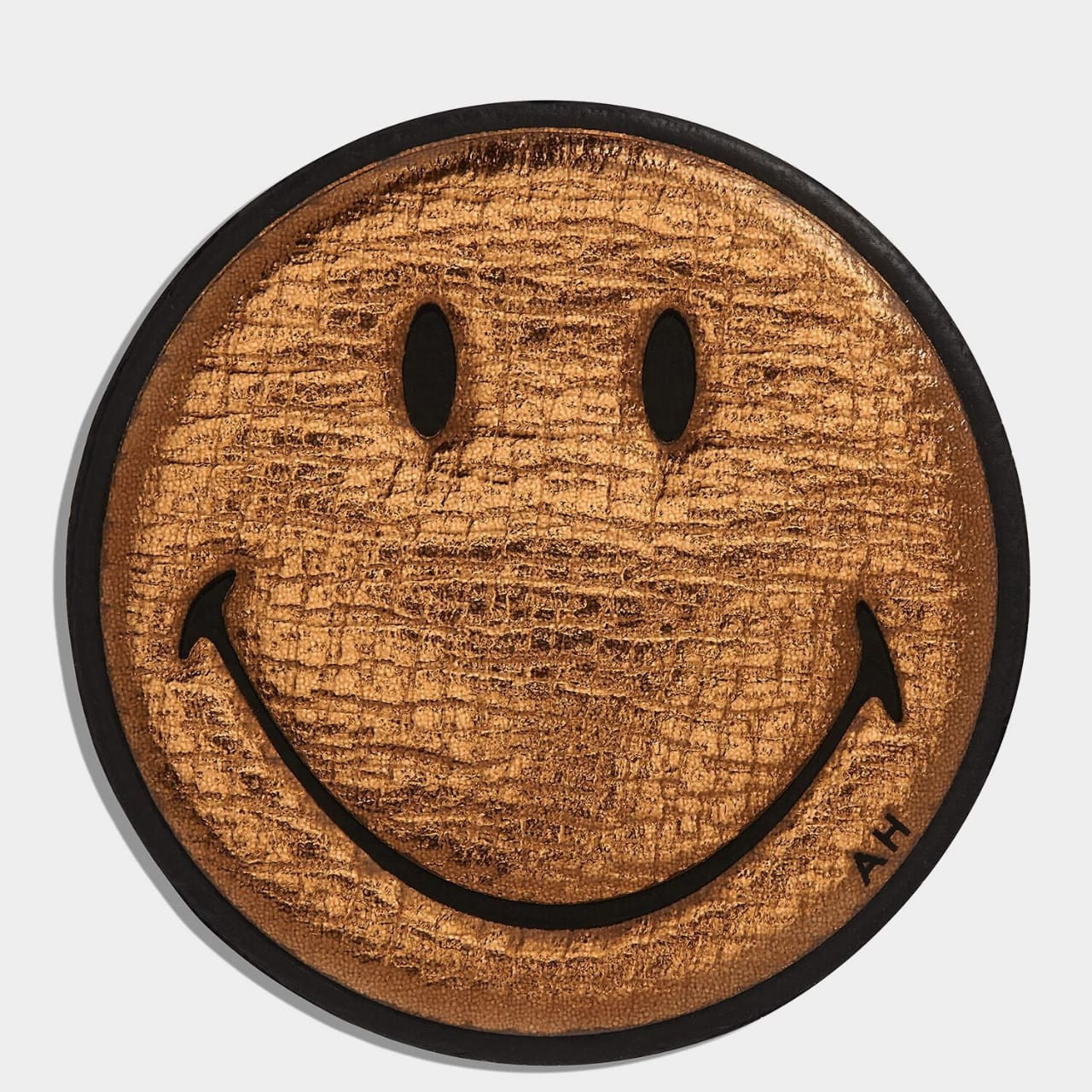 Anya Hindmarch Sticker Smiley - Chestnut Metallic Capra - One Size