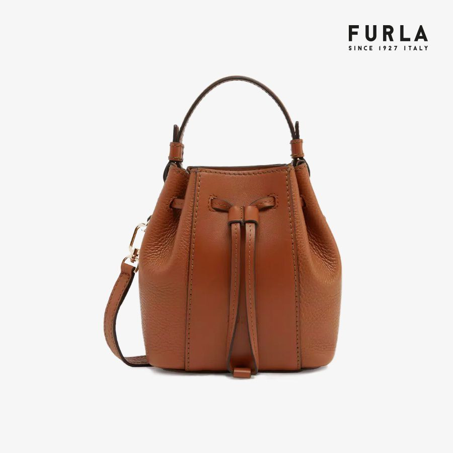 Furla Miastella Bucket Bag - Cognac - Mini