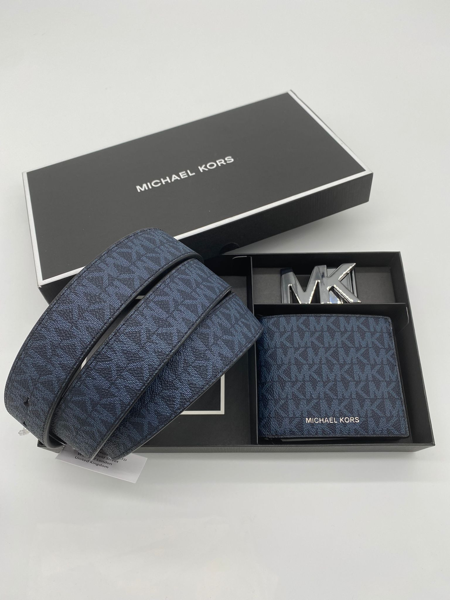 Men's MK Black Wallet & Belt Jet Set
