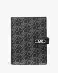 Michael Kors Md Tab Passport Holder - Black/Silver - 32F4S8EF60 / 14 X 11 CM