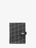Michael Kors Md Tab Passport Holder - Black/Silver - 32F4S8EF60 / 14 X 11 CM