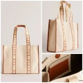 Ted Baker Georjey Branded Webbing Canvas Tote - Cream - H36 x W45 x D14cm